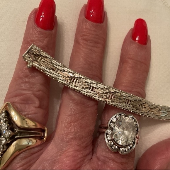 MILOR, ITALY 925 STERLING SILVER RICCO TWO-TONE GOLD/SILVER 8” BRACELET 22 GRAMS - Picture 14 of 16